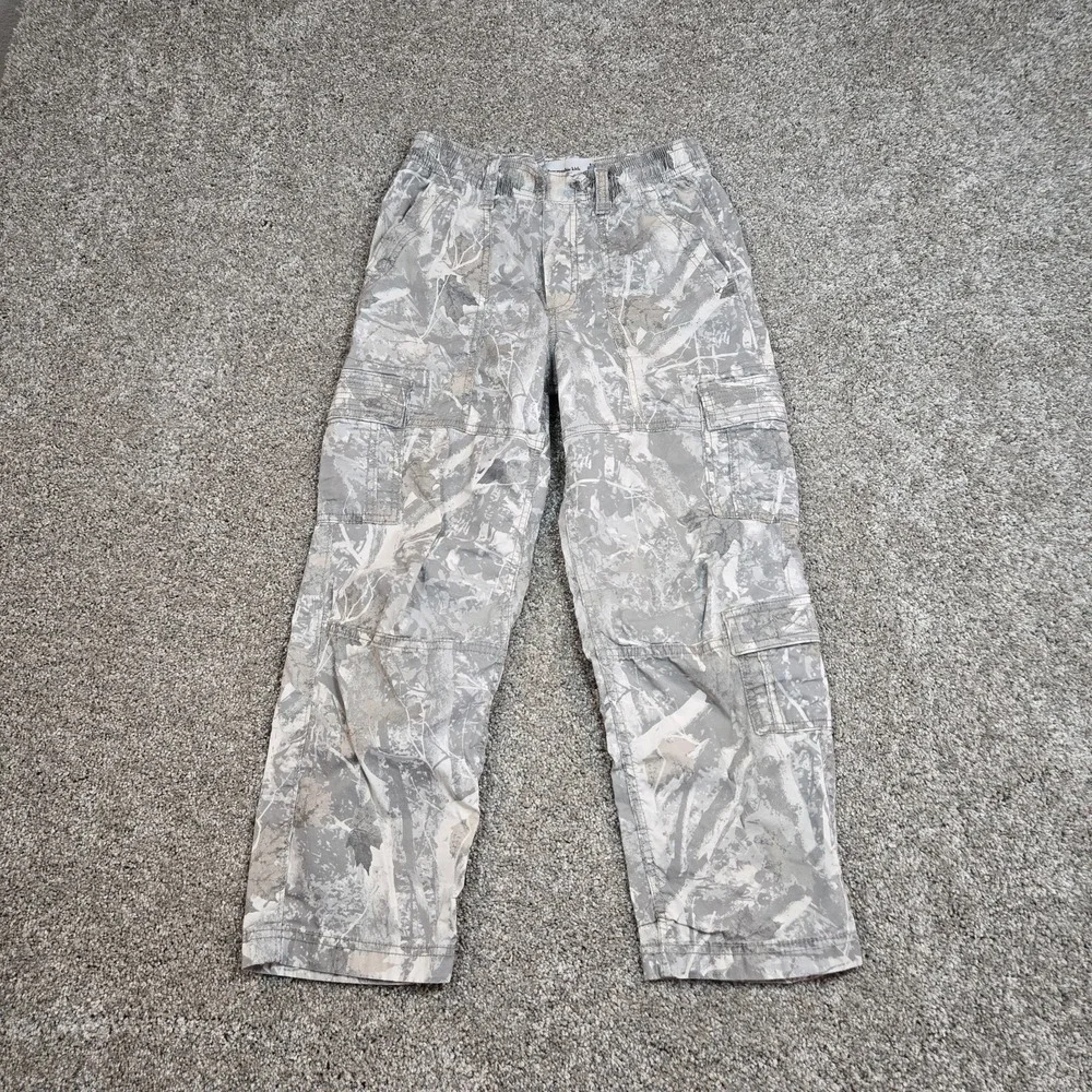 Abercrombie Kids Loose Camouflage Cargo Cotton Pants Boys 9/10 Regular Pull-On